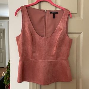 NWOT BCBGMax Azaria Washable Suede Peplum Top